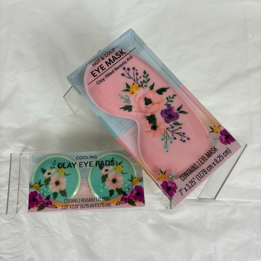 U-Style Hot & Cold Clay-Filled Eye Mask & Cooling Clay Eye Pads Set Reusable